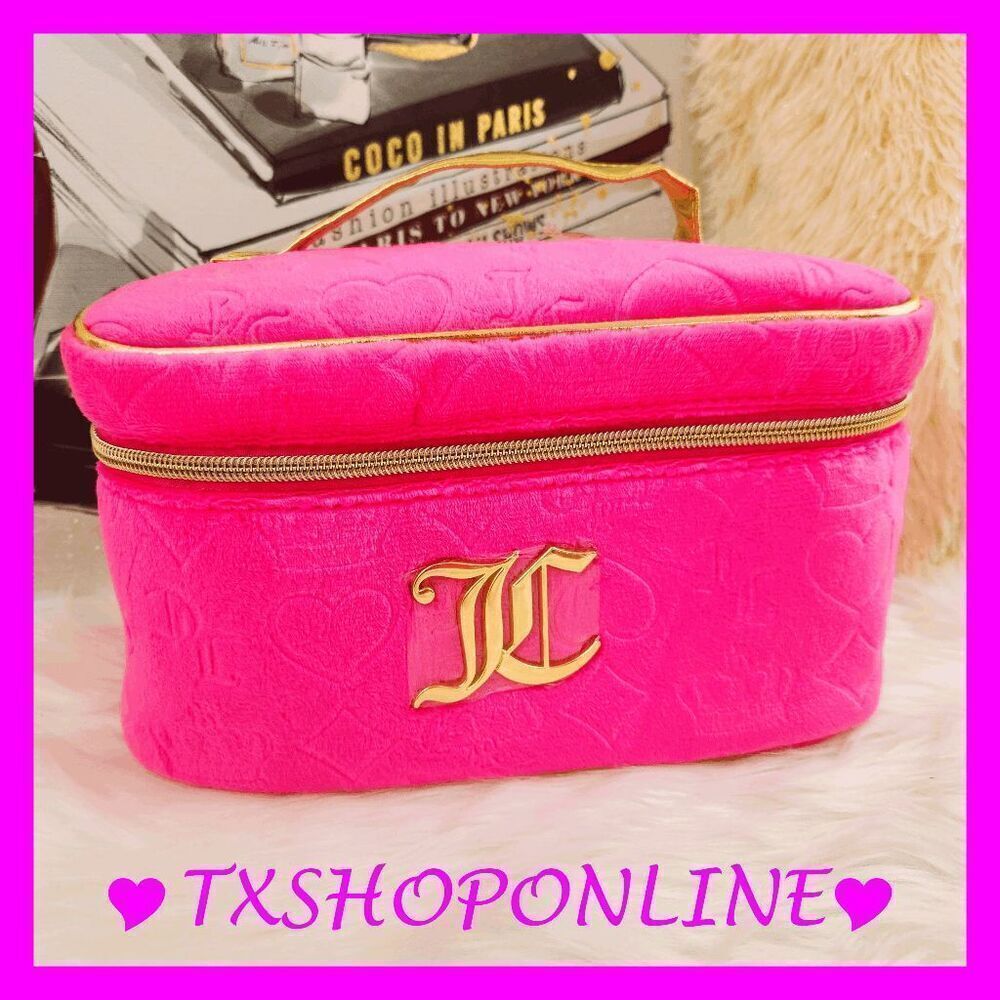 💗🌺{Juicy Couture} Pink velvet travel train case🌺💗 NWT